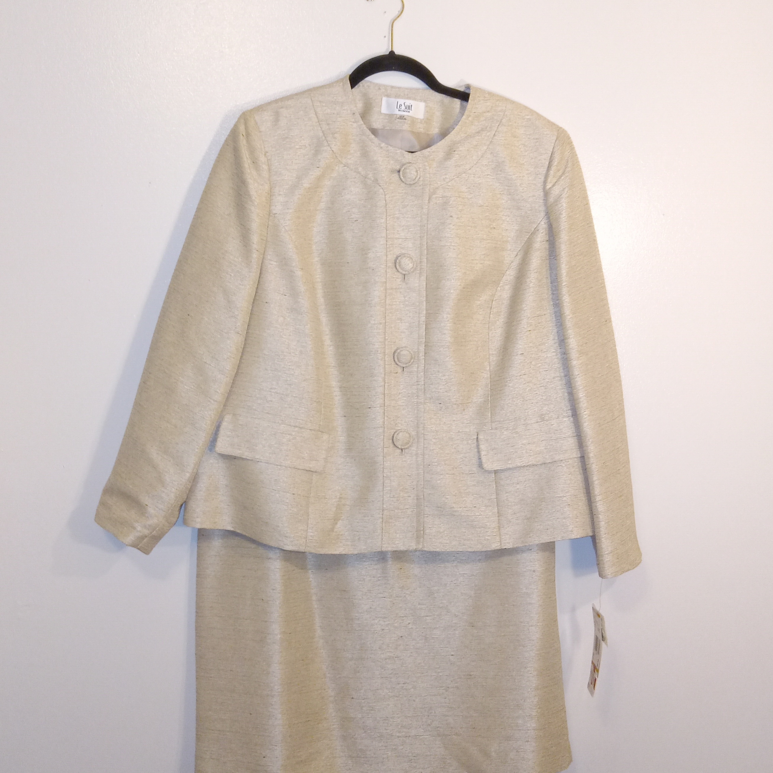 Le Suit Light Tan Skirt Set